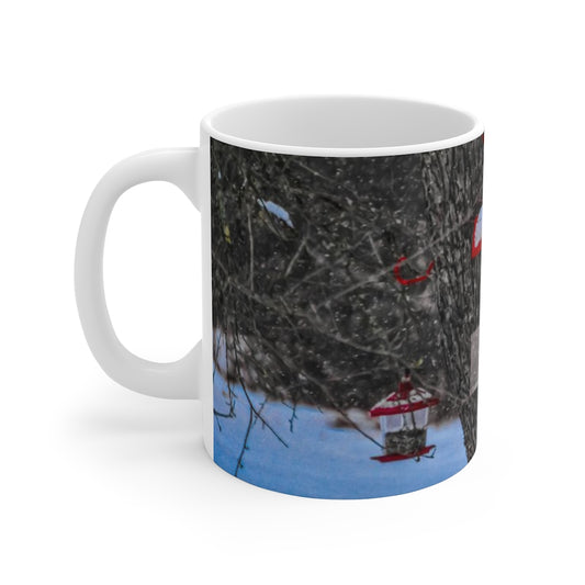 Blue Jay in a Snowstorm Mug 11oz