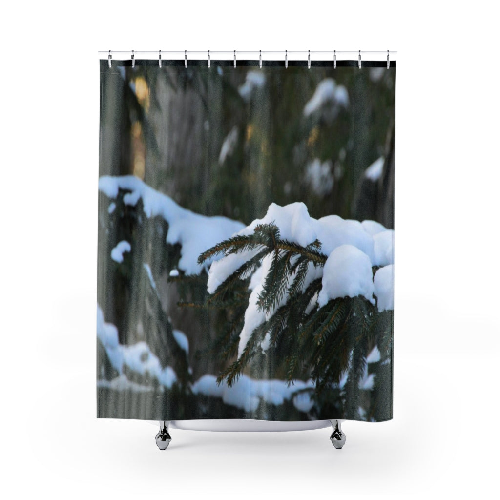 Snowy Pine Shower Curtain