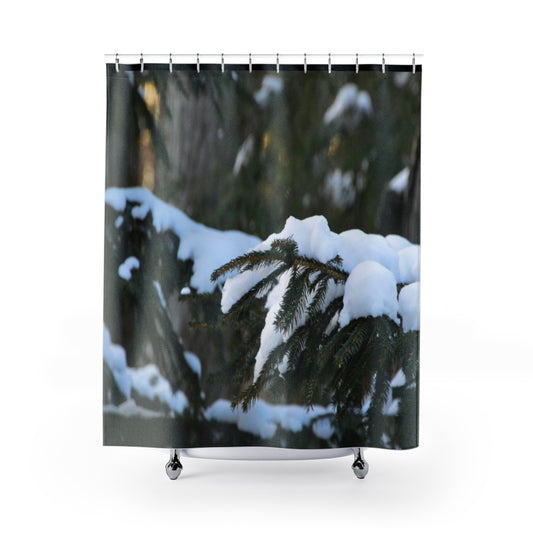 Snowy Pine Shower Curtain