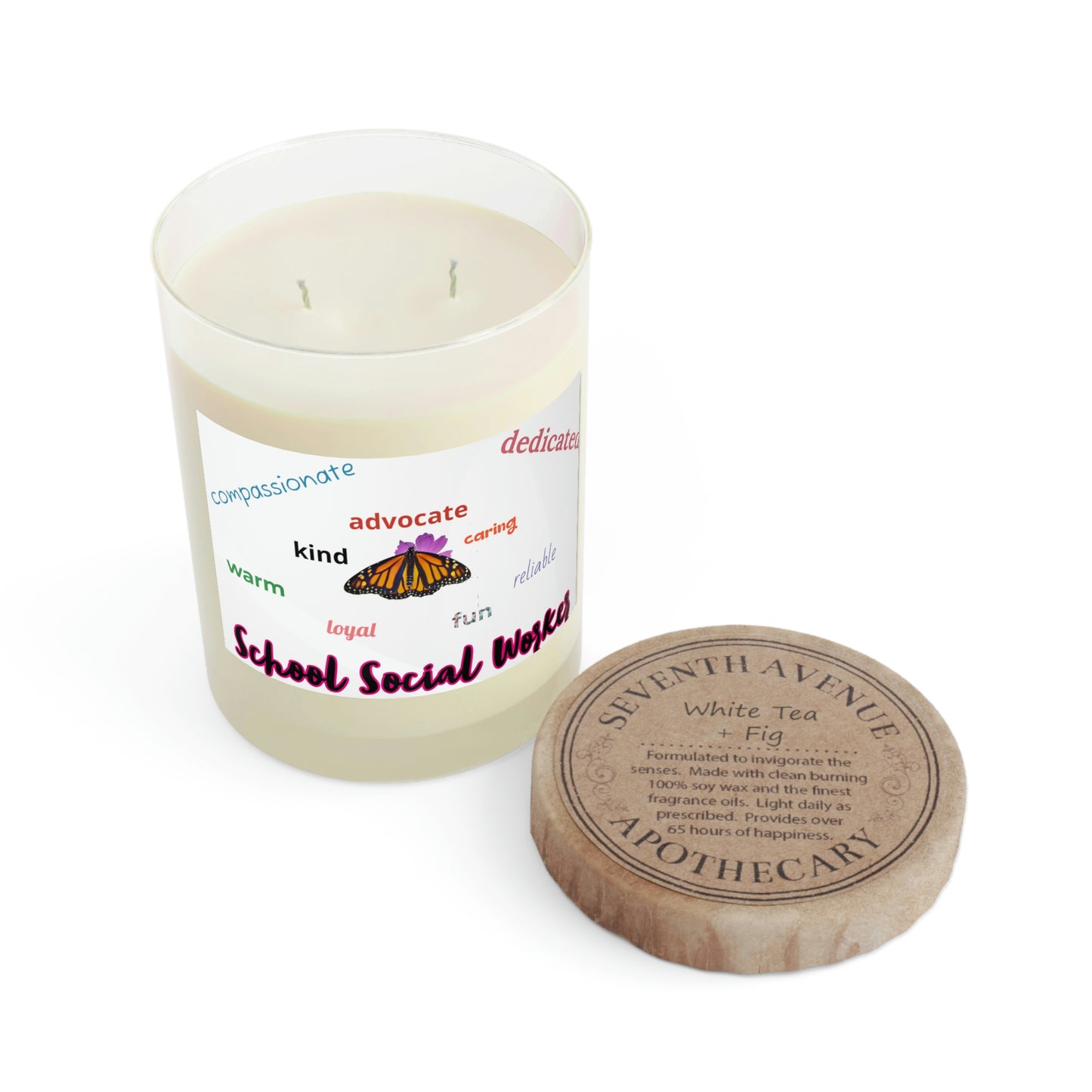 School Social Worker 2-wick Scented Candle (Olivia2) - Full Glass, 11oz