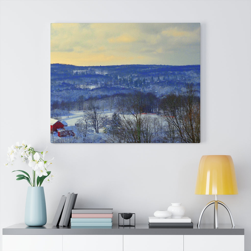 Winter Countryside Stretched Canvas