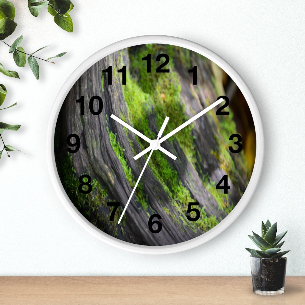 Mossy Log Wall clock