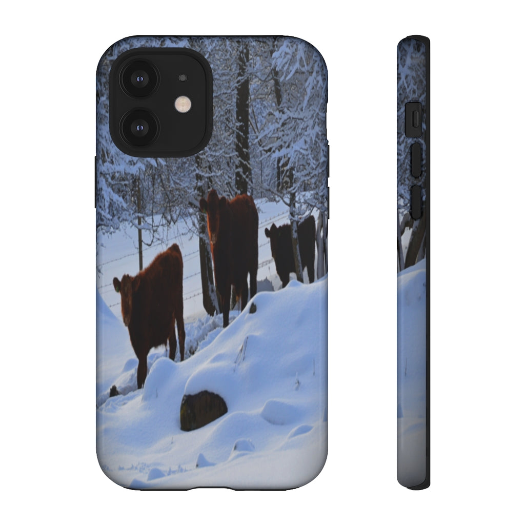 Winter Cows Tough Case for iPhone and Samsung Galaxy