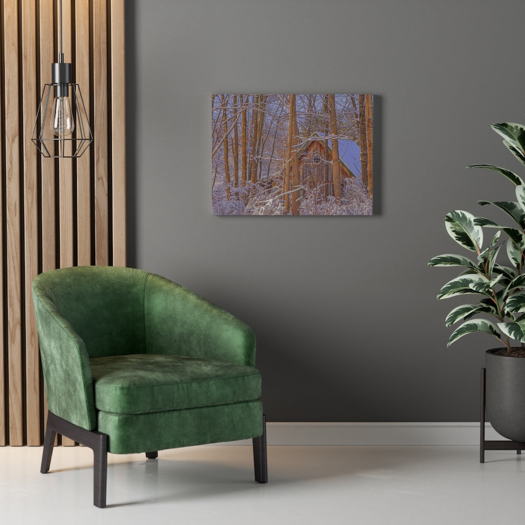 Cabin in the Woods Stretched Canvas