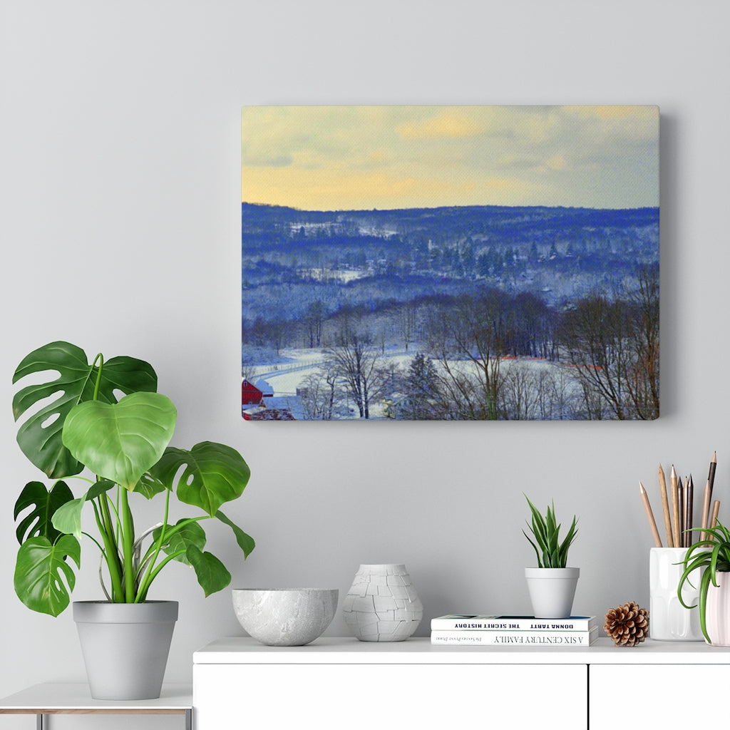 Winter Countryside Stretched Canvas