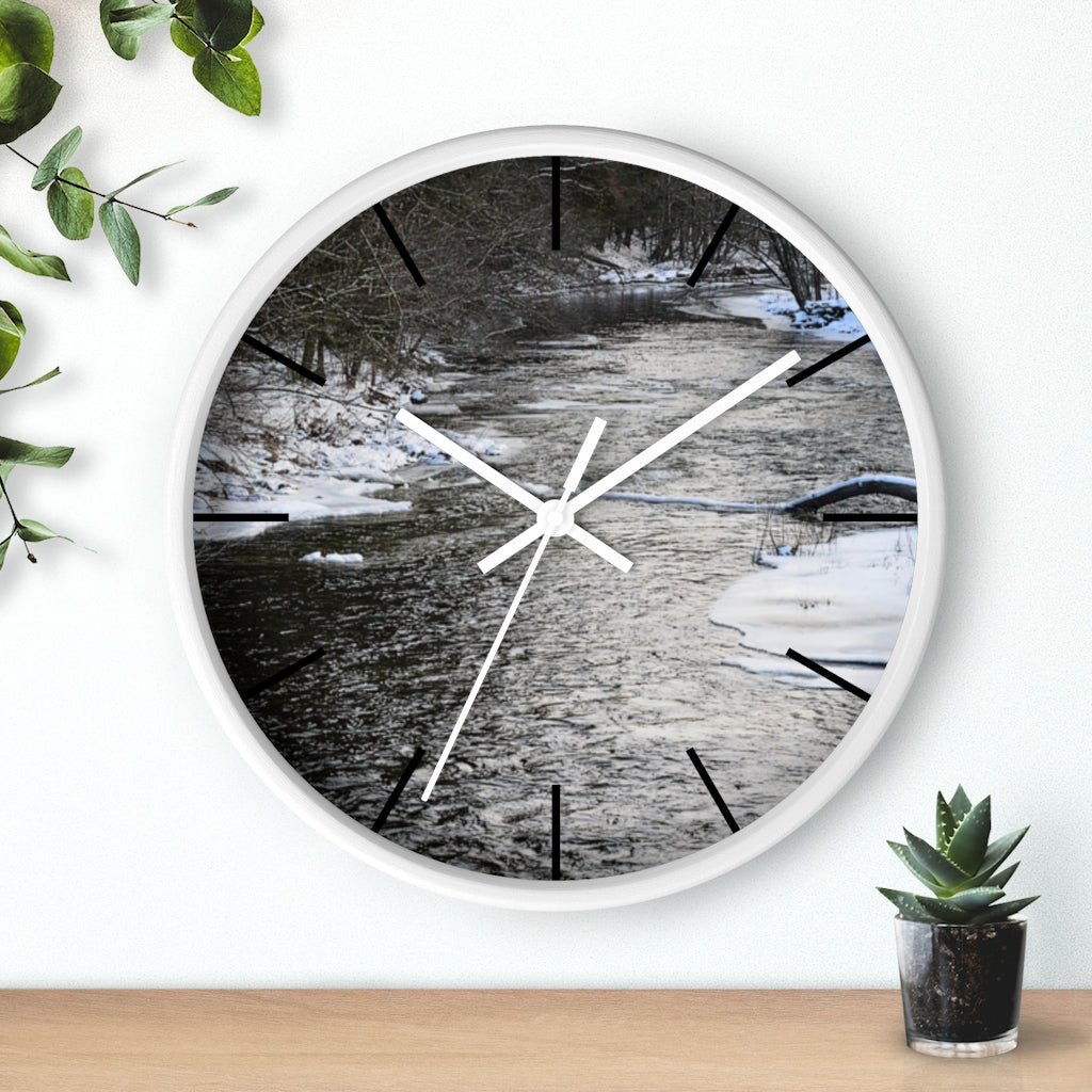 Winter River Wall clock