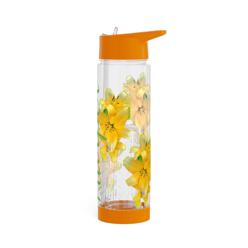 Personalized and Customizable Infuser Water Bottle (Yellow Lily) (not a decal) I Gift I Bridesmaid I Teacher gift I Workout I Coworker