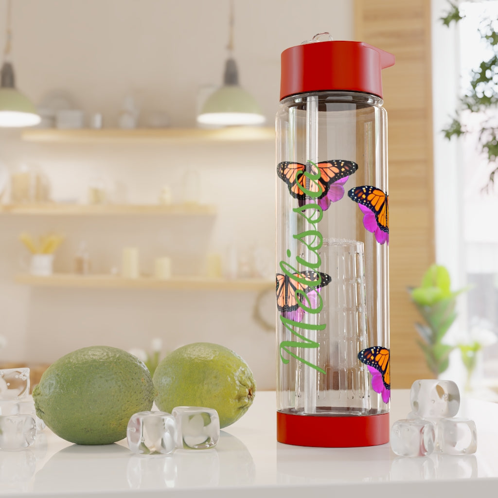 Personalized & Customized Butterfly Infuser Water Bottle (Marco) (not a decal) I Gift I Bridesmaid I Teacher I Workout I Coworker I Birthday