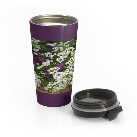 Sweet Alyssum Stainless Steel Travel Mug