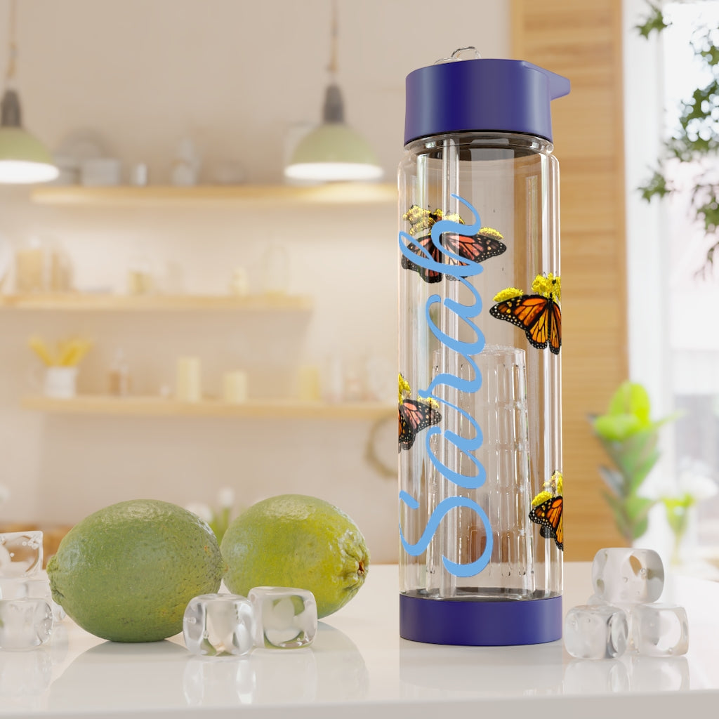 Personalized & Customized Butterfly Infuser Water Bottle (Elizabeth) (not a decal) I Gift I Bridesmaid I Teacher I Workout I Coworker