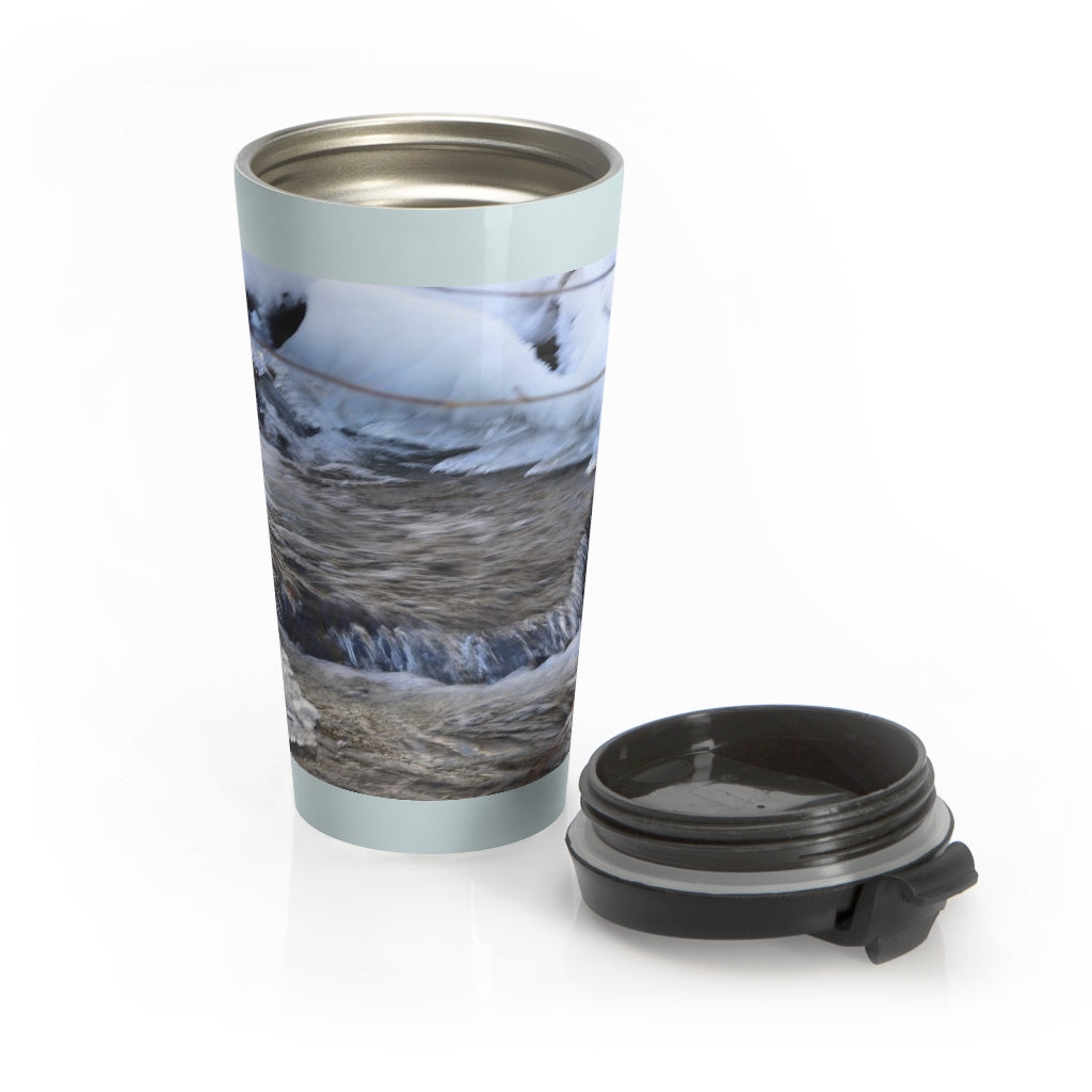 Icy Waterfall Stainless Steel Travel Mug