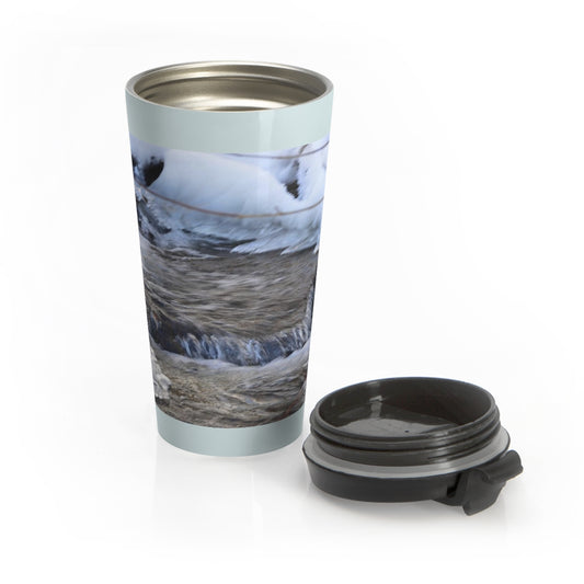 Icy Waterfall Stainless Steel Travel Mug