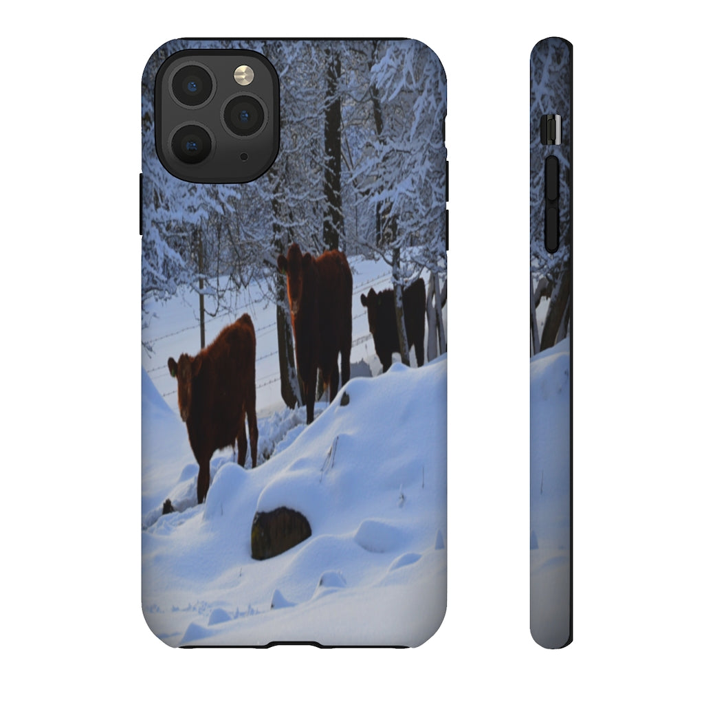 Winter Cows Tough Case for iPhone and Samsung Galaxy