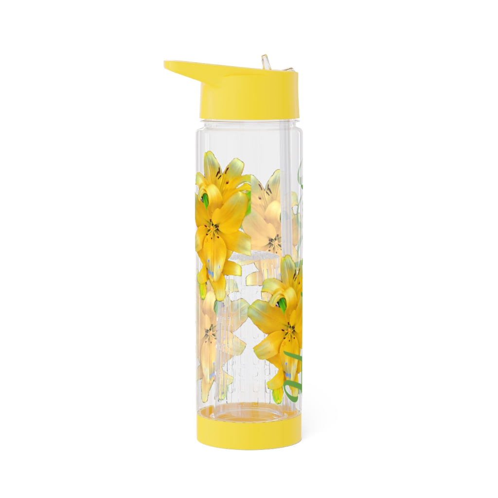 Personalized and Customizable Infuser Water Bottle (Yellow Lily) (not a decal) I Gift I Bridesmaid I Teacher gift I Workout I Coworker