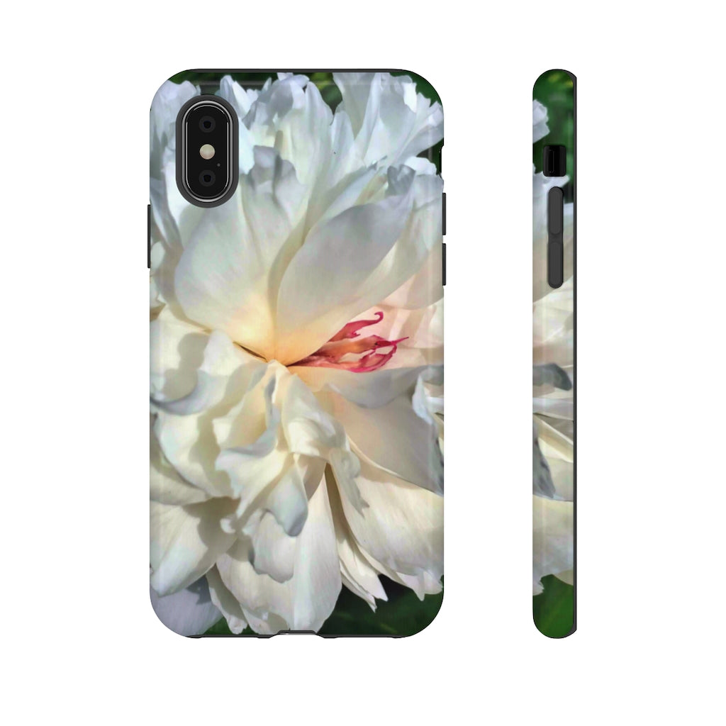 White Peony Tough Case for iPhone and Samsung Galaxy