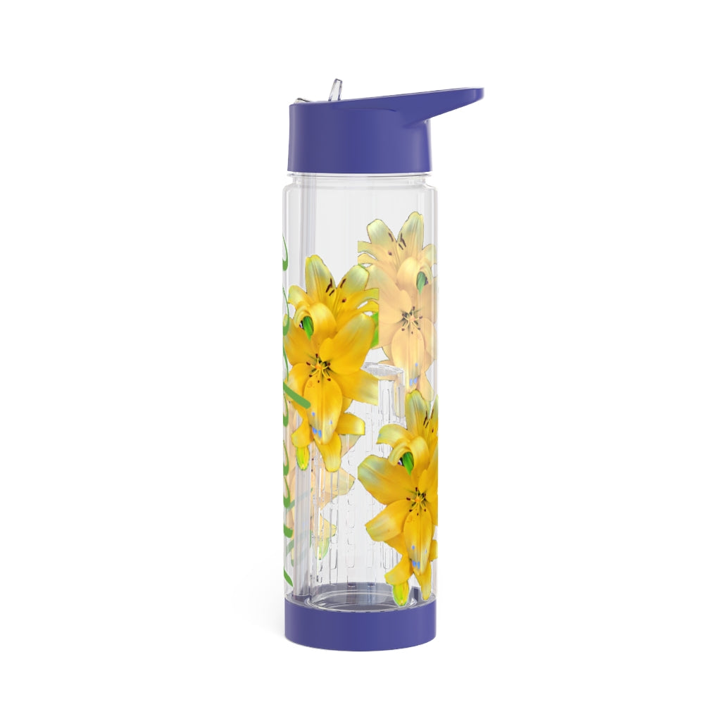 Personalized and Customizable Infuser Water Bottle (Yellow Lily) (not a decal) I Gift I Bridesmaid I Teacher gift I Workout I Coworker