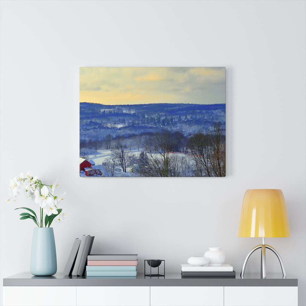 Winter Countryside Stretched Canvas