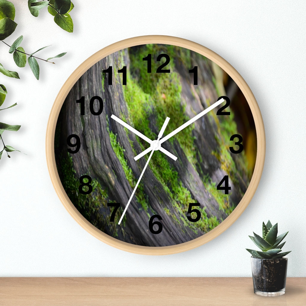 Mossy Log Wall clock