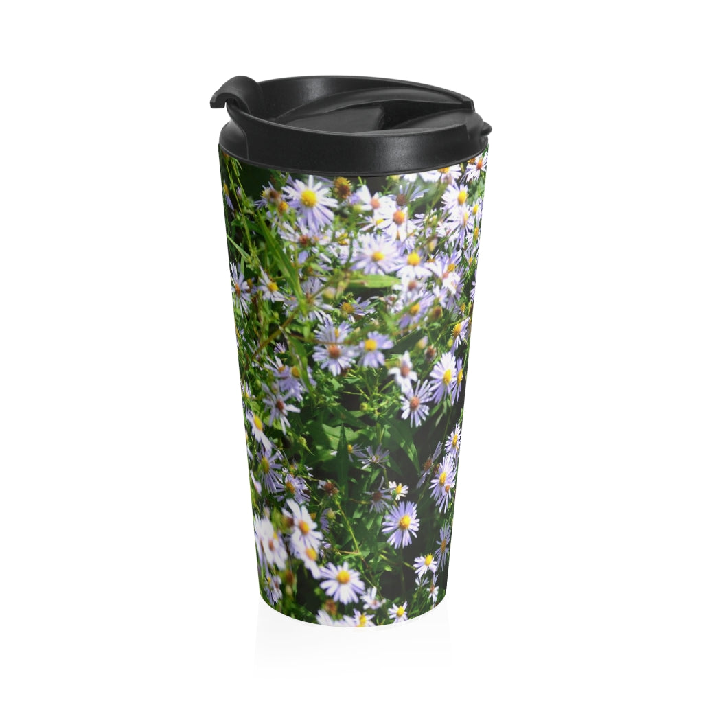 Wild Aster Stainless Steel Travel Mug