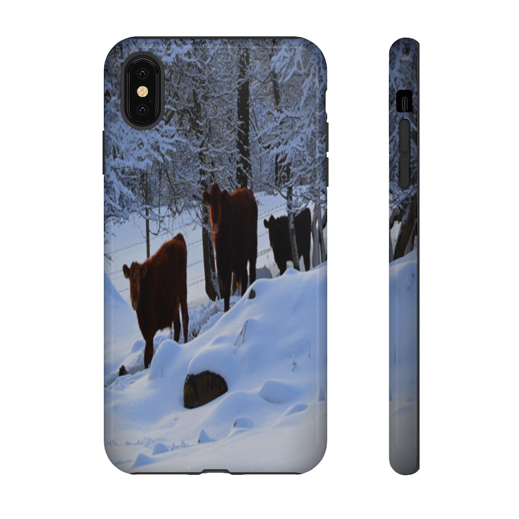 Winter Cows Tough Case for iPhone and Samsung Galaxy