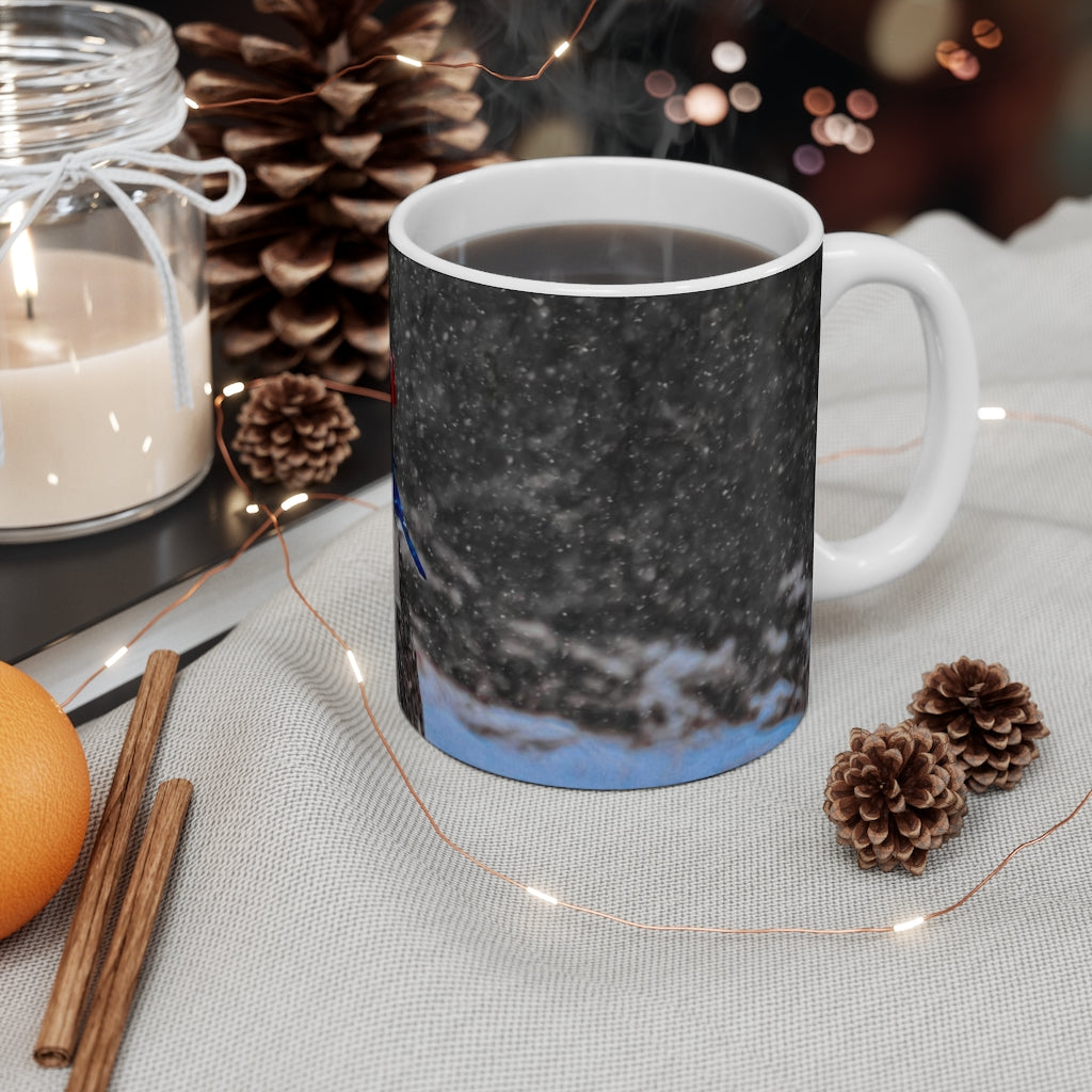 Blue Jay in a Snowstorm Mug 11oz