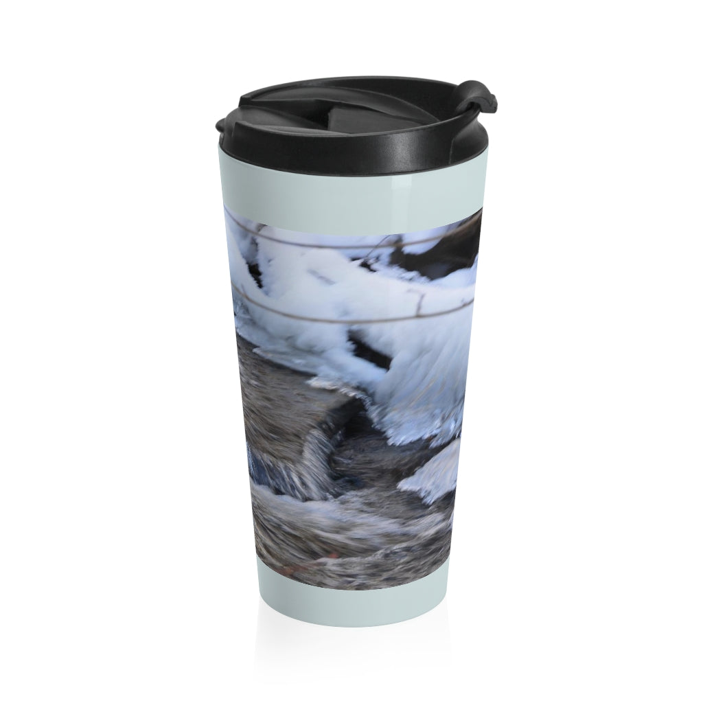 Icy Waterfall Stainless Steel Travel Mug