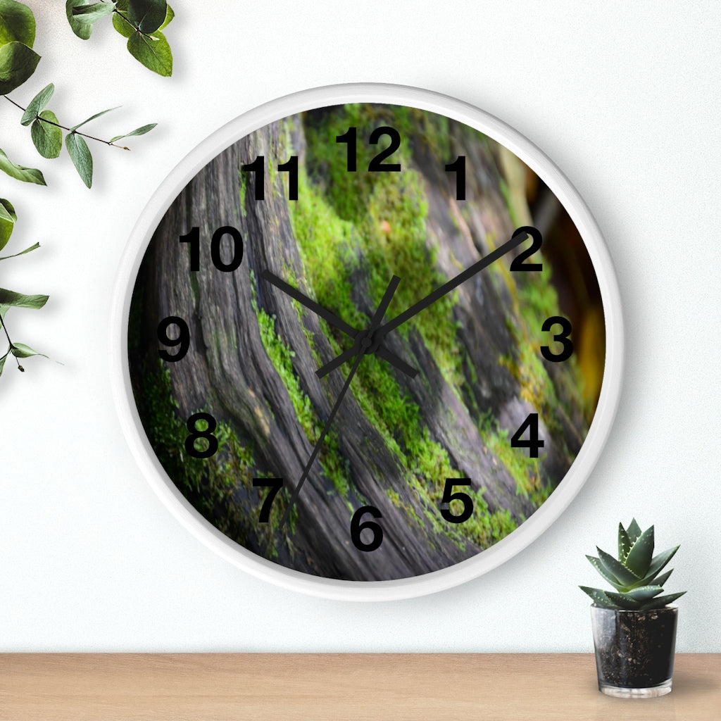 Mossy Log Wall clock