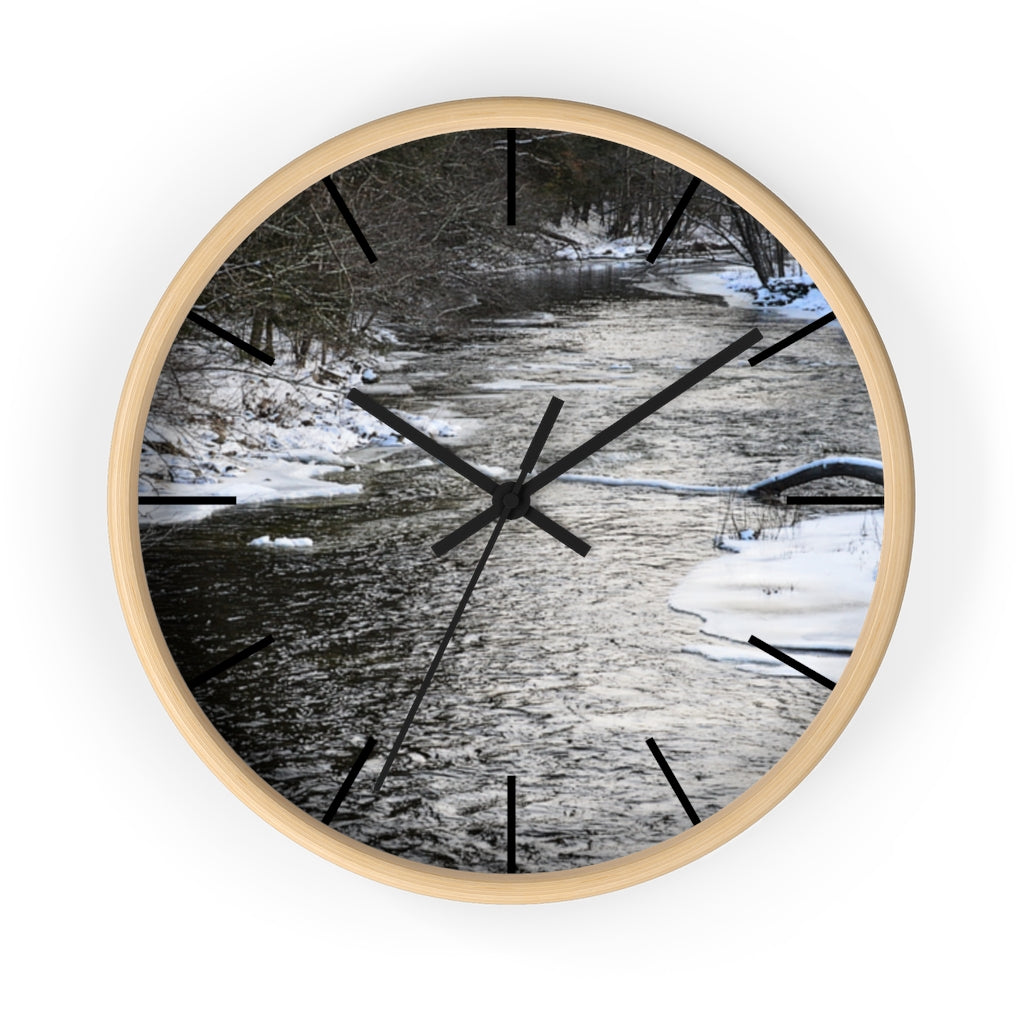 Winter River Wall clock