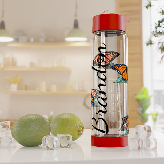 Personalized and Customized Butterfly Infuser Water Bottle (Stefano) (not a decal) I Gift I Bridesmaid I Teacher I Workout I Coworker I