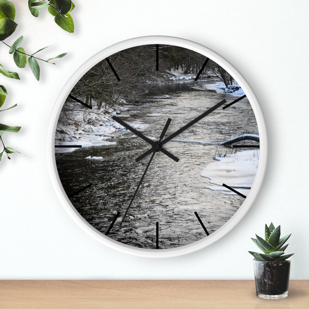 Winter River Wall clock