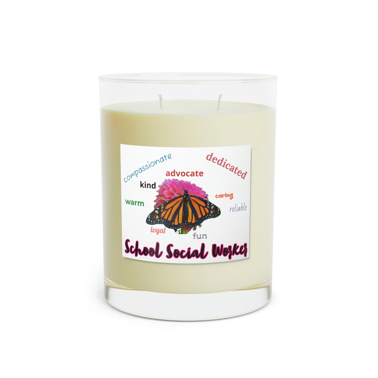 School Social Worker 2-wick Scented Candle (Bianca) - Full Glass, 11oz