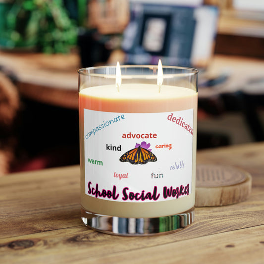 School Social Worker 2-wick Scented Candle (Olivia2) - Full Glass, 11oz