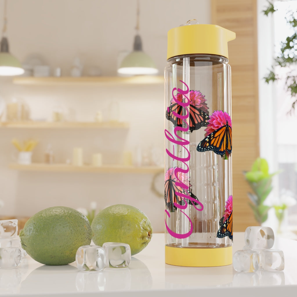 Personalized & Customized Butterfly Infuser Water Bottle (Bianca) (not a decal) I Gift I Bridesmaid I Teacher I Workout I Coworker I