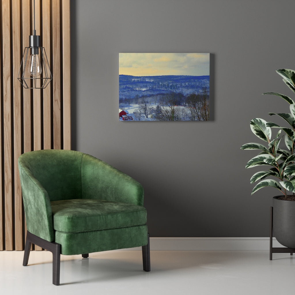 Winter Countryside Stretched Canvas