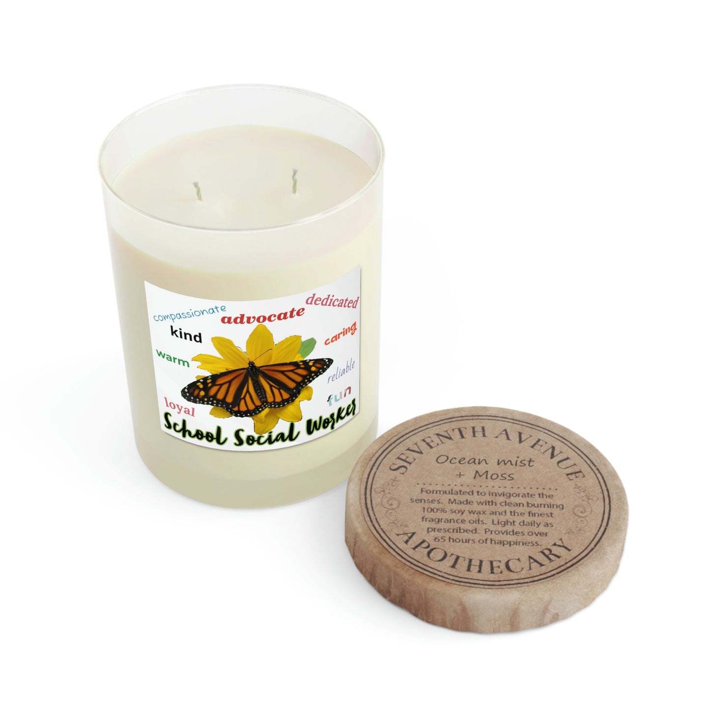 School Social Worker 2-wick Scented Candle (Olivia) - Full Glass, 11oz