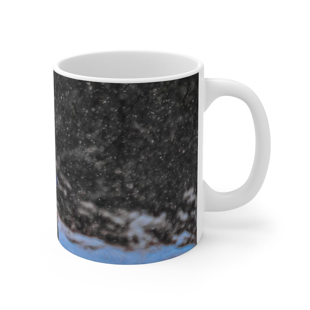 Blue Jay in a Snowstorm Mug 11oz