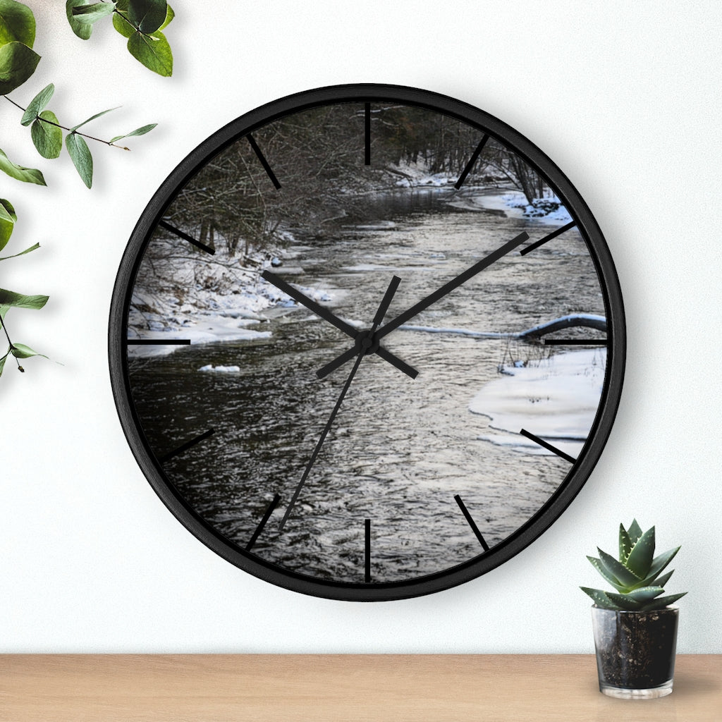 Winter River Wall clock