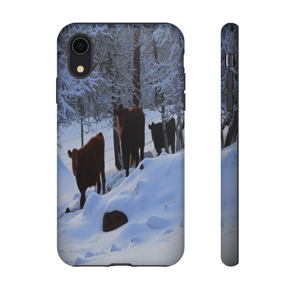 Winter Cows Tough Case for iPhone and Samsung Galaxy