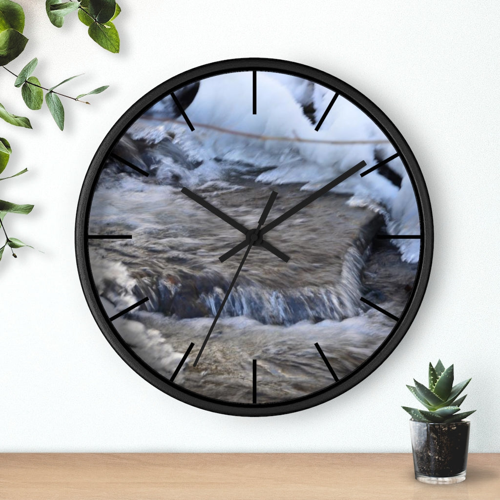 Icy Waterfall Wall clock