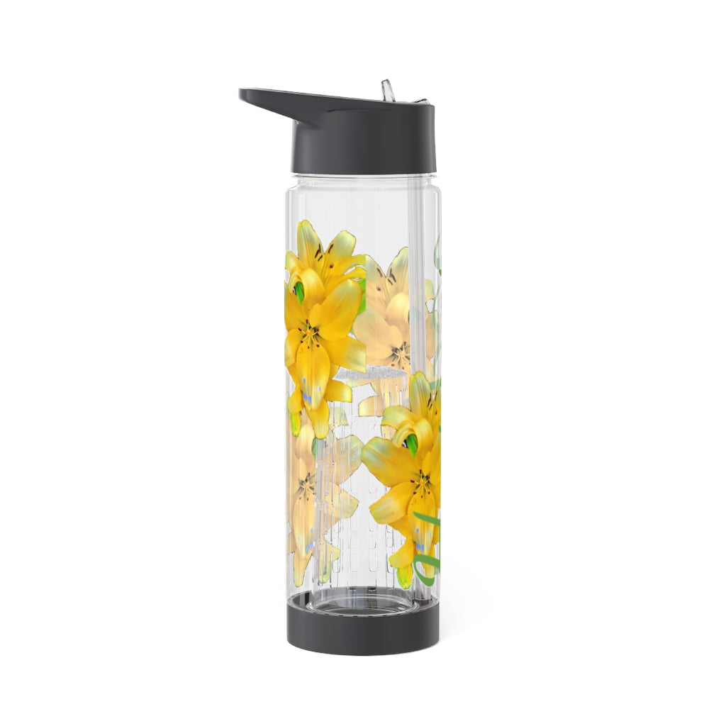 Personalized and Customizable Infuser Water Bottle (Yellow Lily) (not a decal) I Gift I Bridesmaid I Teacher gift I Workout I Coworker