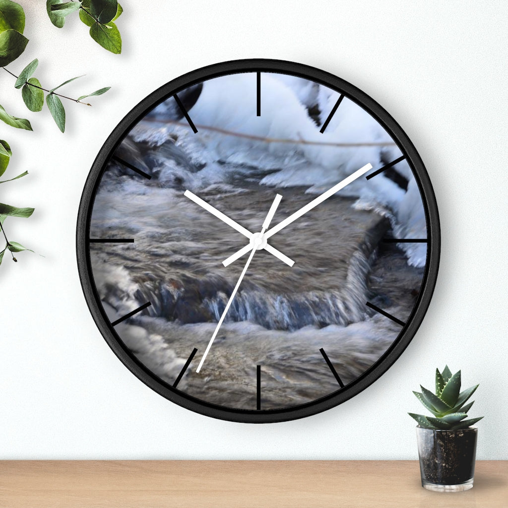 Icy Waterfall Wall clock