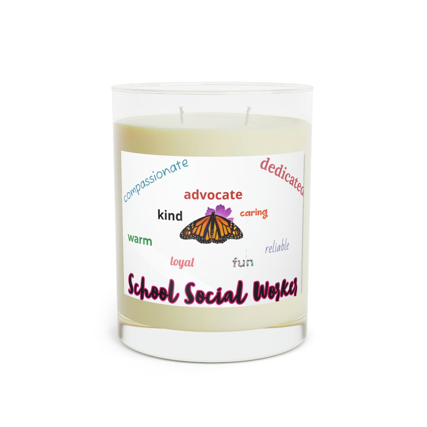 School Social Worker 2-wick Scented Candle (Olivia2) - Full Glass, 11oz