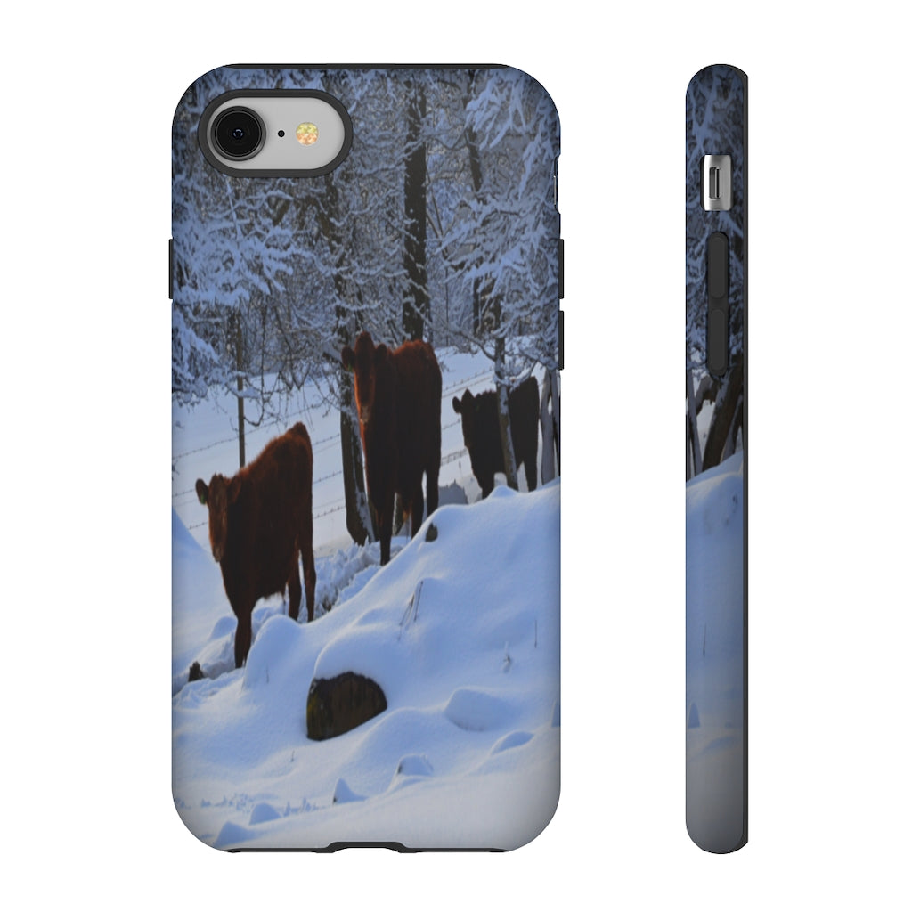 Winter Cows Tough Case for iPhone and Samsung Galaxy