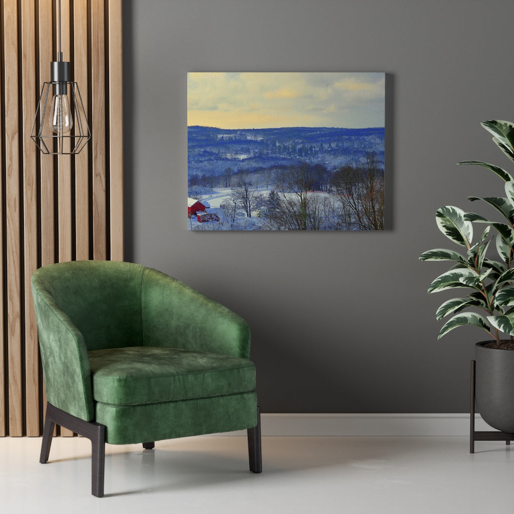 Winter Countryside Stretched Canvas