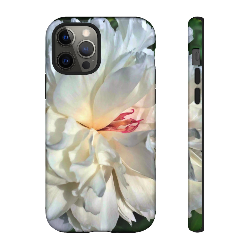 White Peony Tough Case for iPhone and Samsung Galaxy