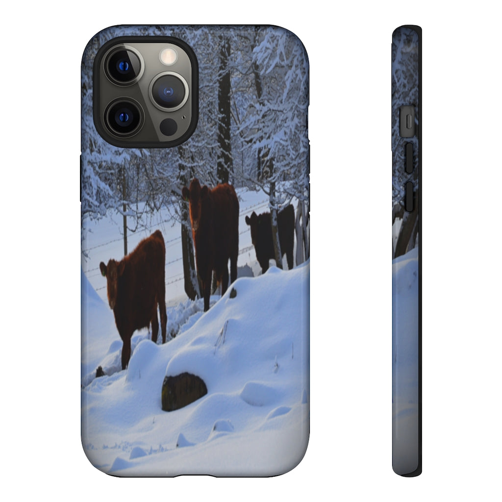 Winter Cows Tough Case for iPhone and Samsung Galaxy