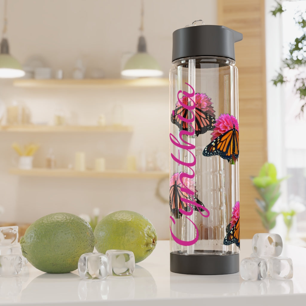 Personalized & Customized Butterfly Infuser Water Bottle (Bianca) (not a decal) I Gift I Bridesmaid I Teacher I Workout I Coworker I