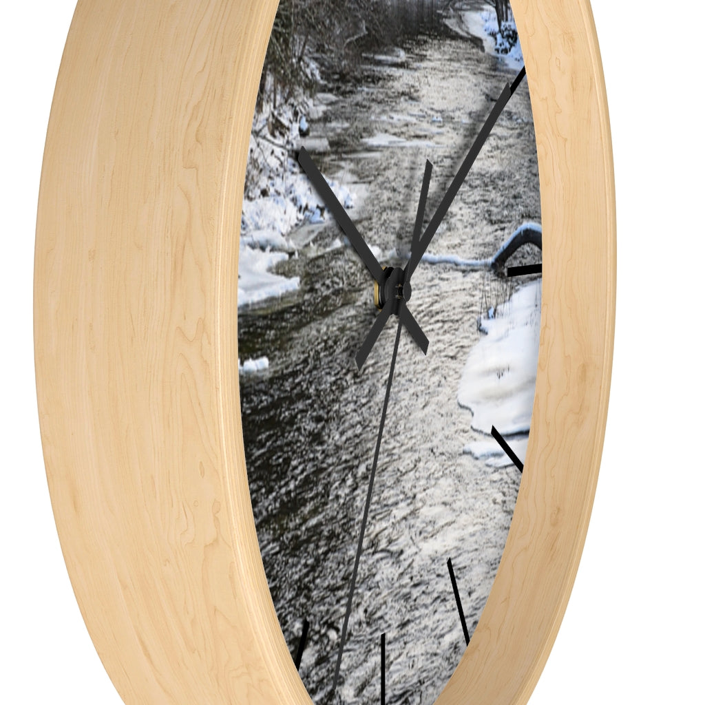 Winter River Wall clock