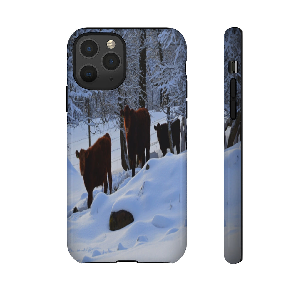 Winter Cows Tough Case for iPhone and Samsung Galaxy