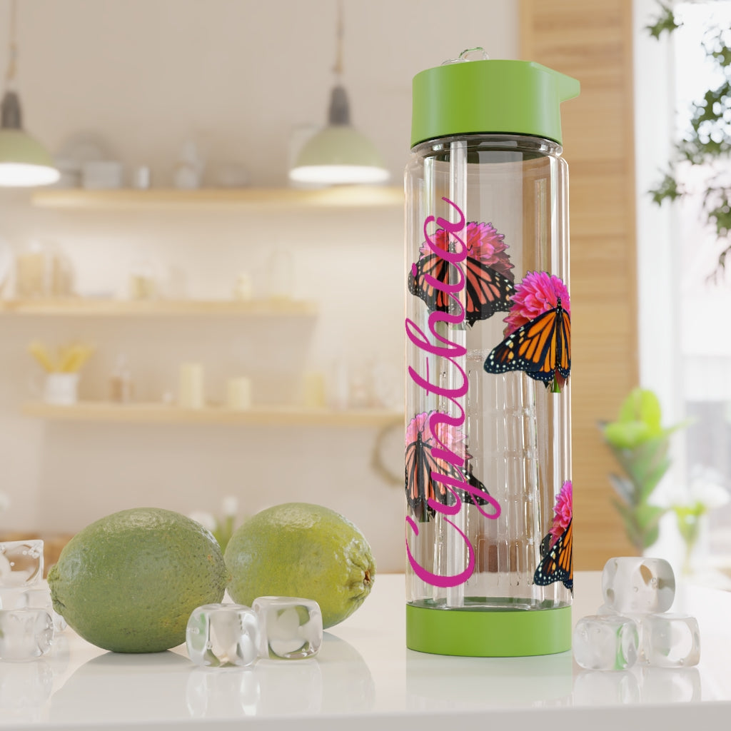 Personalized & Customized Butterfly Infuser Water Bottle (Bianca) (not a decal) I Gift I Bridesmaid I Teacher I Workout I Coworker I